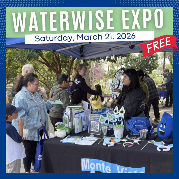 Photo of a fun family event with the title "Waterwise Expo - Saturday, March 21, 2026"